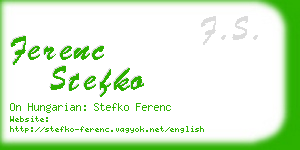 ferenc stefko business card